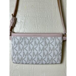 Michael Kors‎ Crossbody Bag Women's MK Logo Pink Leather Small Purse